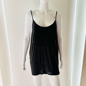 Bella Luxx black oversized longer length double layer tank top. Women’s size L.